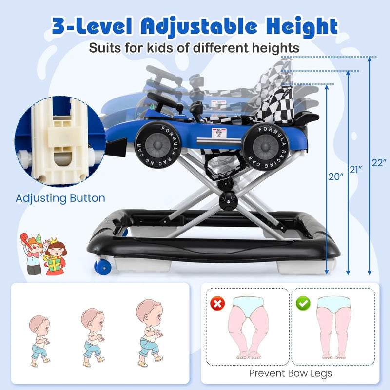 4-in-1 Baby Push Walker Activity Center Height Adjustable with Music Box by DirectDeals