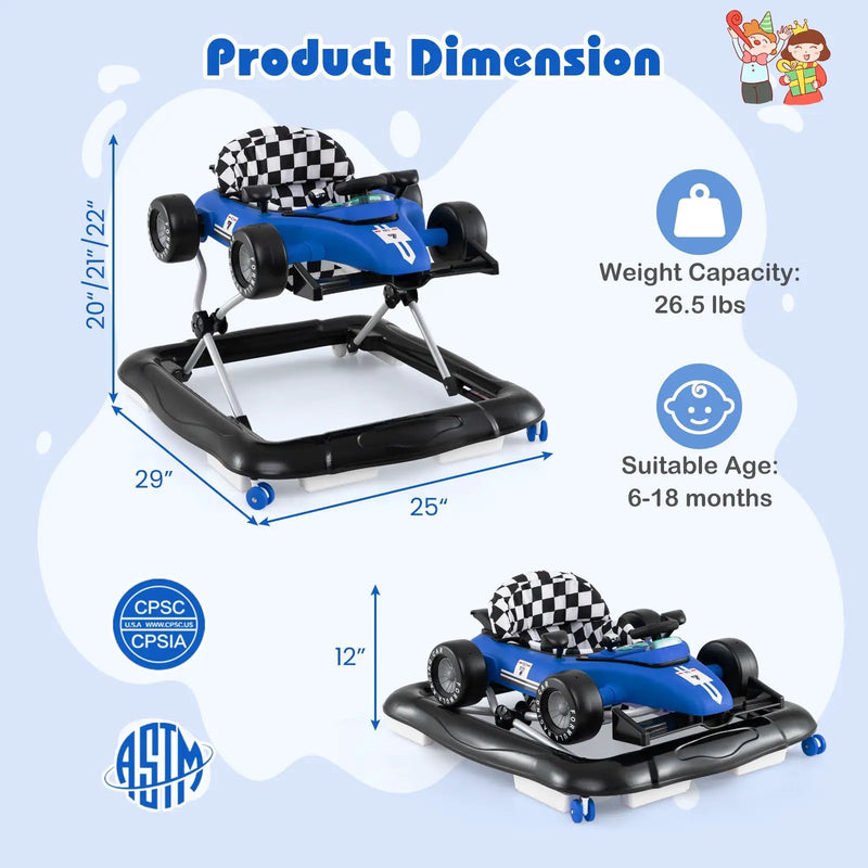 4-in-1 Baby Push Walker Activity Center Height Adjustable with Music Box by DirectDeals