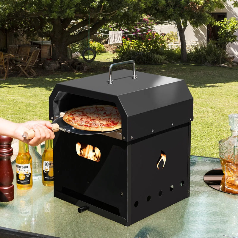 4-in-1 Outdoor Portable Pizza Oven with 12 Inch Pizza Stone by DirectDeals