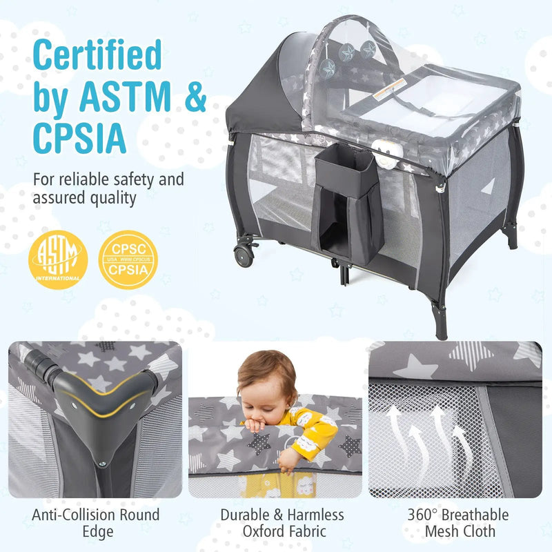 Portable Baby Nursery Center 4-in-1 Portable Travel Crib by DirectDeals