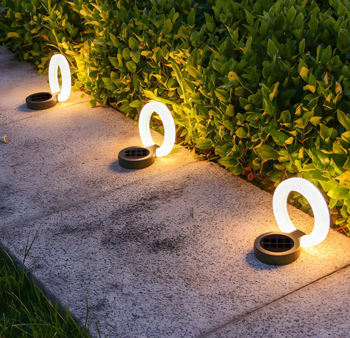 4 Pack Round Outdoor Ground Lights Adjustable Disk Solar Pathway Lamp by Outdoor Solar Outlet