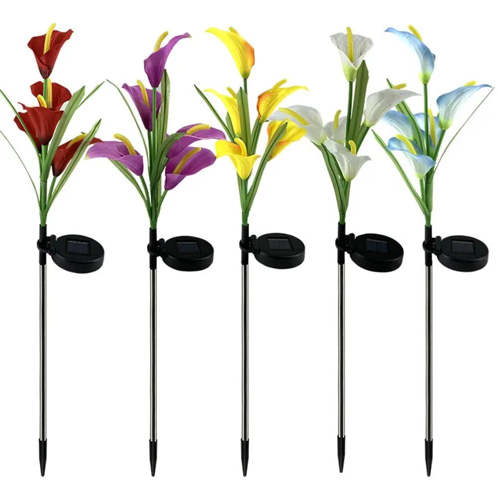 4 Pack Solar Common Calla Lamp Four Color LED by Outdoor Solar Outlet