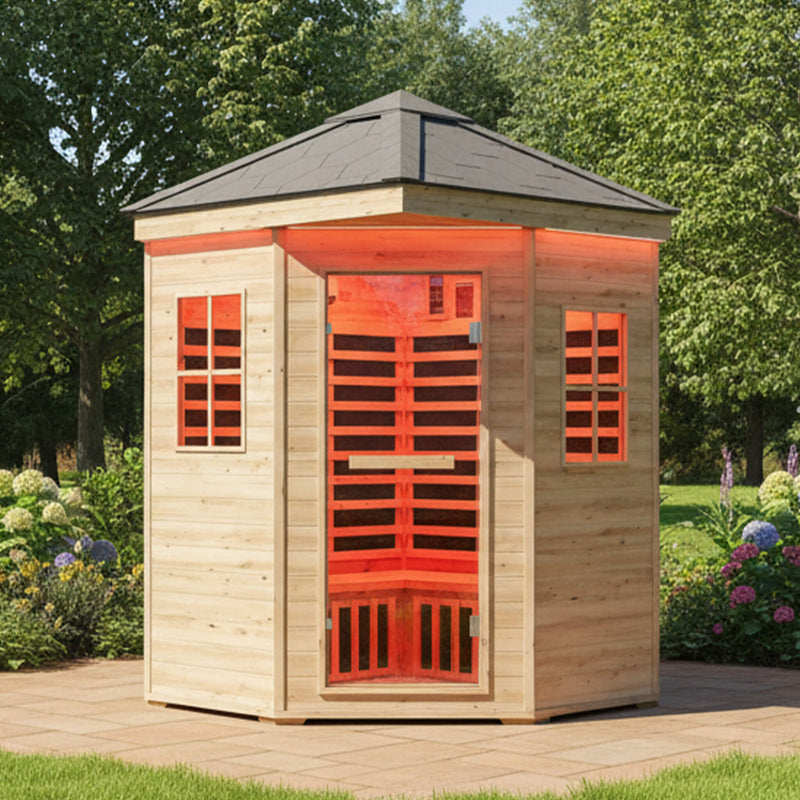 Thermora Monaco 4-Person Low EMF Spruce Wood Outdoor Infrared Sauna With Bluetooth Speakers And LED Lights (SAK16270) by SAKSBY WHOLESALE