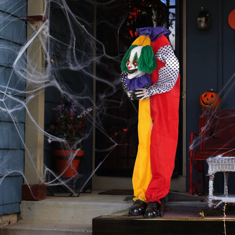 4.5FT Grins Animatronic Clown with Pre-Recorded Phrases and LED Eyes by DirectDeals