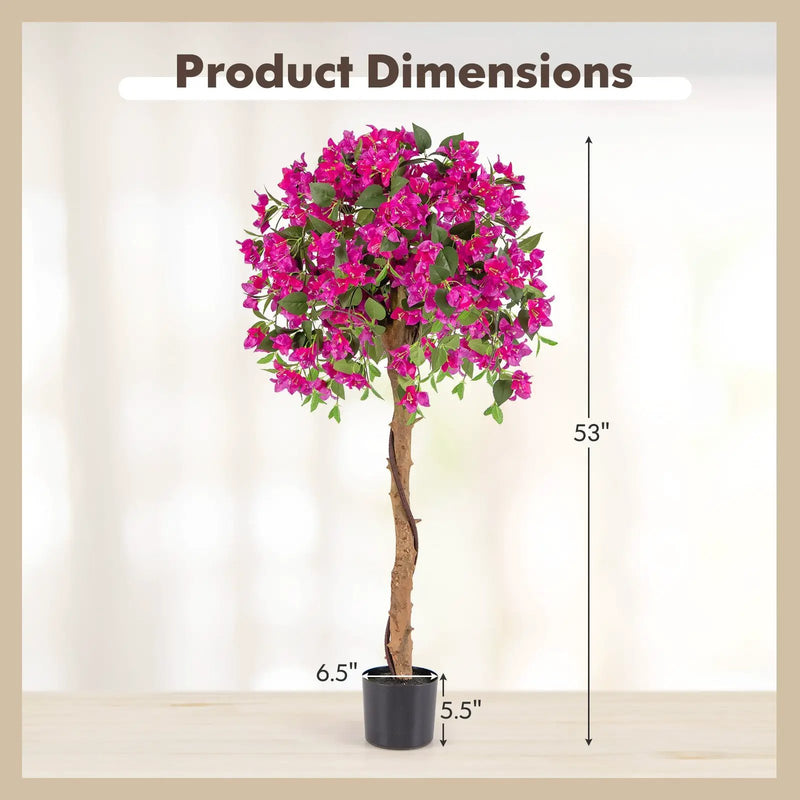 4.5 Feet Artificial Azalea Tree with Cement Pot by DirectDeals