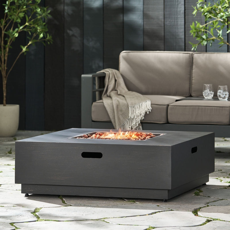 40-Inch 50K BTU Modern Outdoor Square Iron Backyard Patio Fire Pit (SAK31635) by SAKSBY WHOLESALE