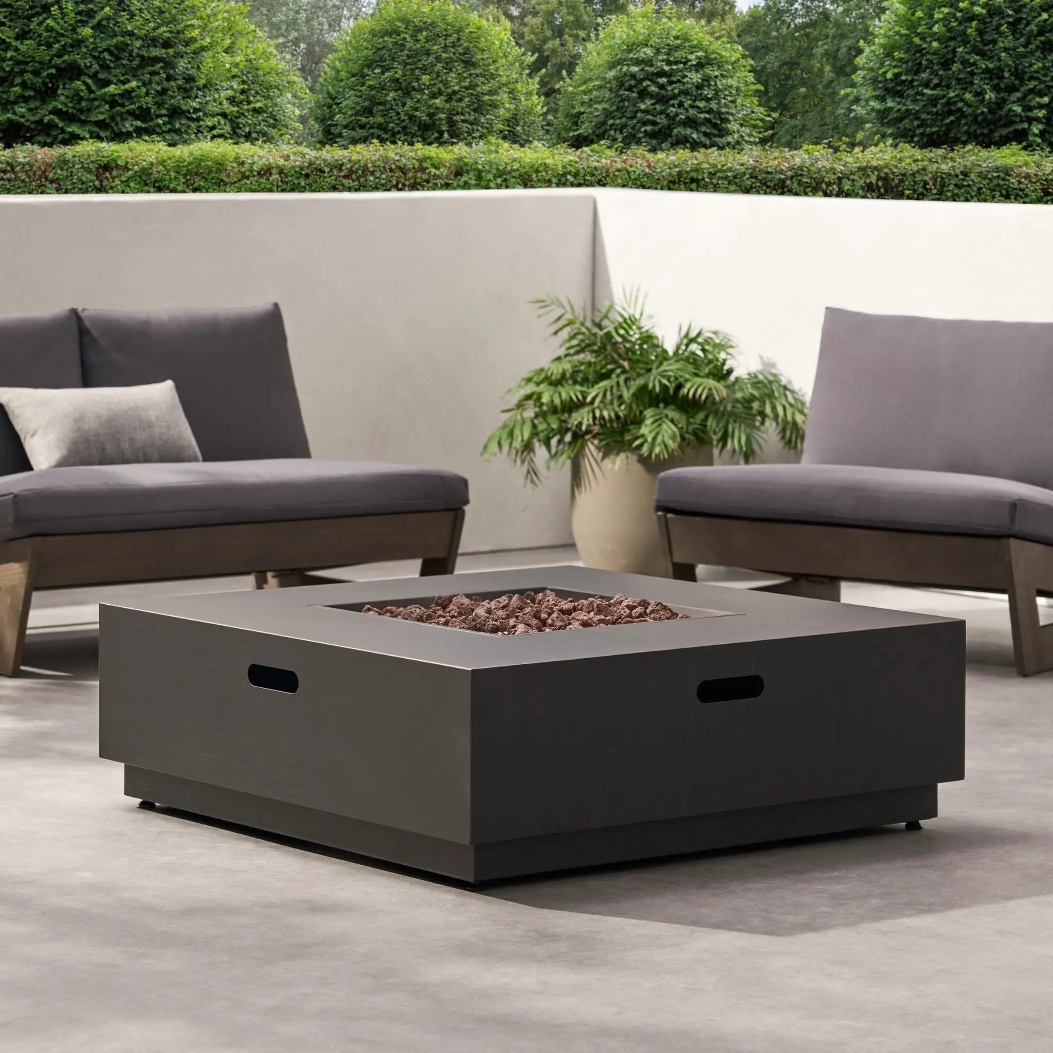 40-Inch 50K BTU Modern Outdoor Square Iron Backyard Patio Fire Pit (SAK31635) by SAKSBY WHOLESALE