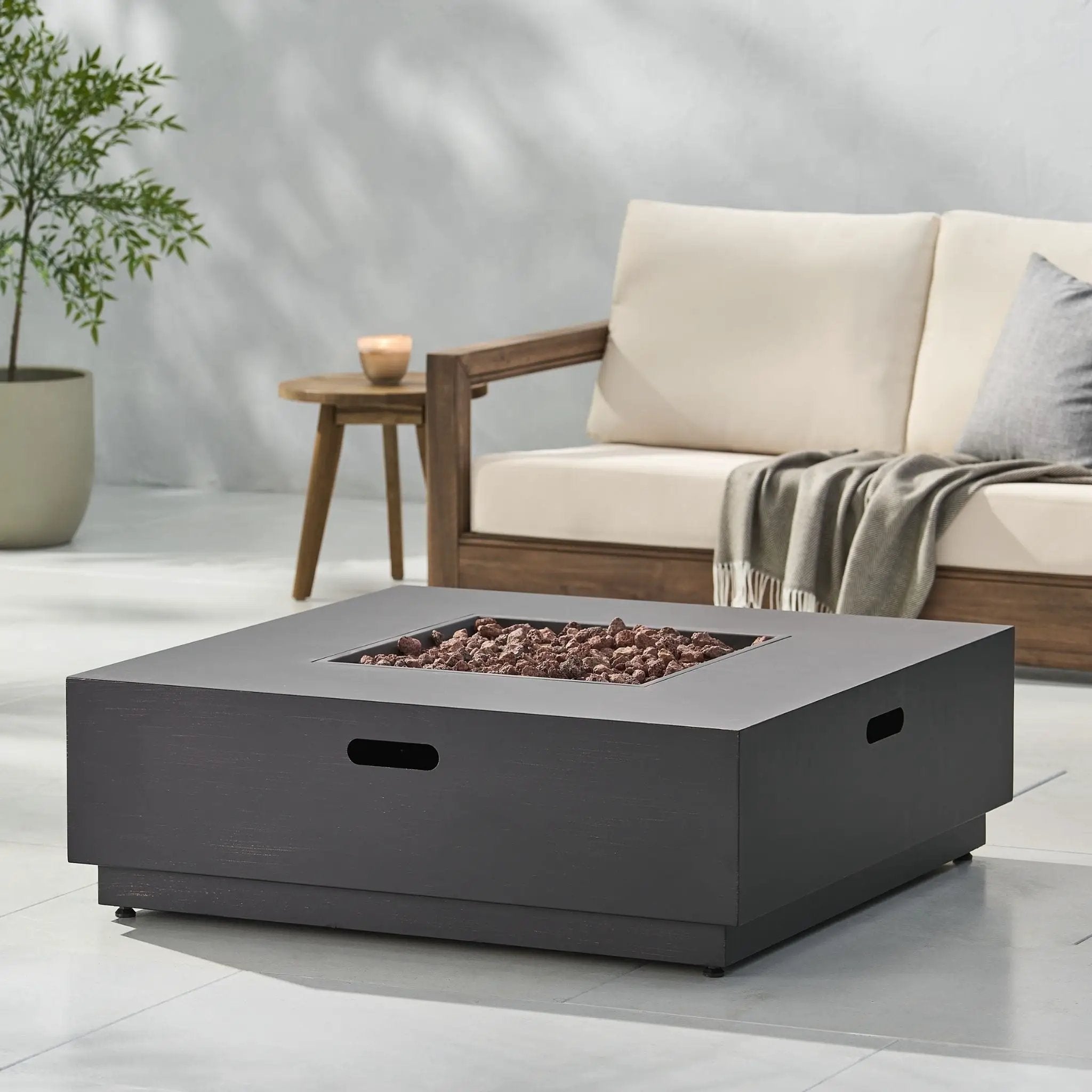 40-Inch 50K BTU Modern Outdoor Square Iron Backyard Patio Fire Pit (SAK31635) by SAKSBY WHOLESALE