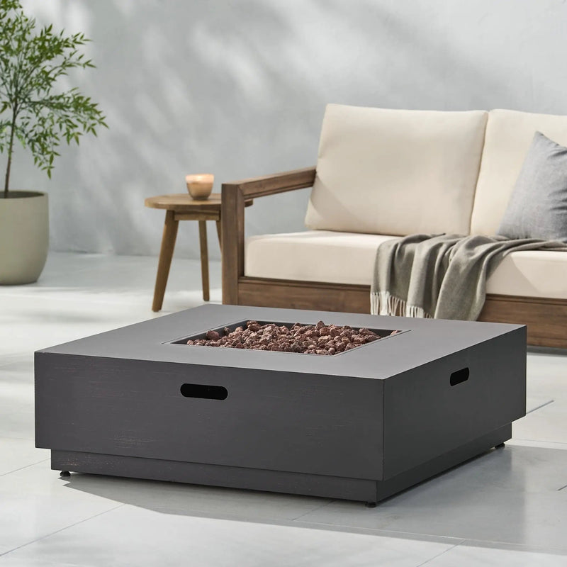 40-Inch 50K BTU Modern Outdoor Square Iron Backyard Patio Fire Pit (SAK31635) by SAKSBY WHOLESALE