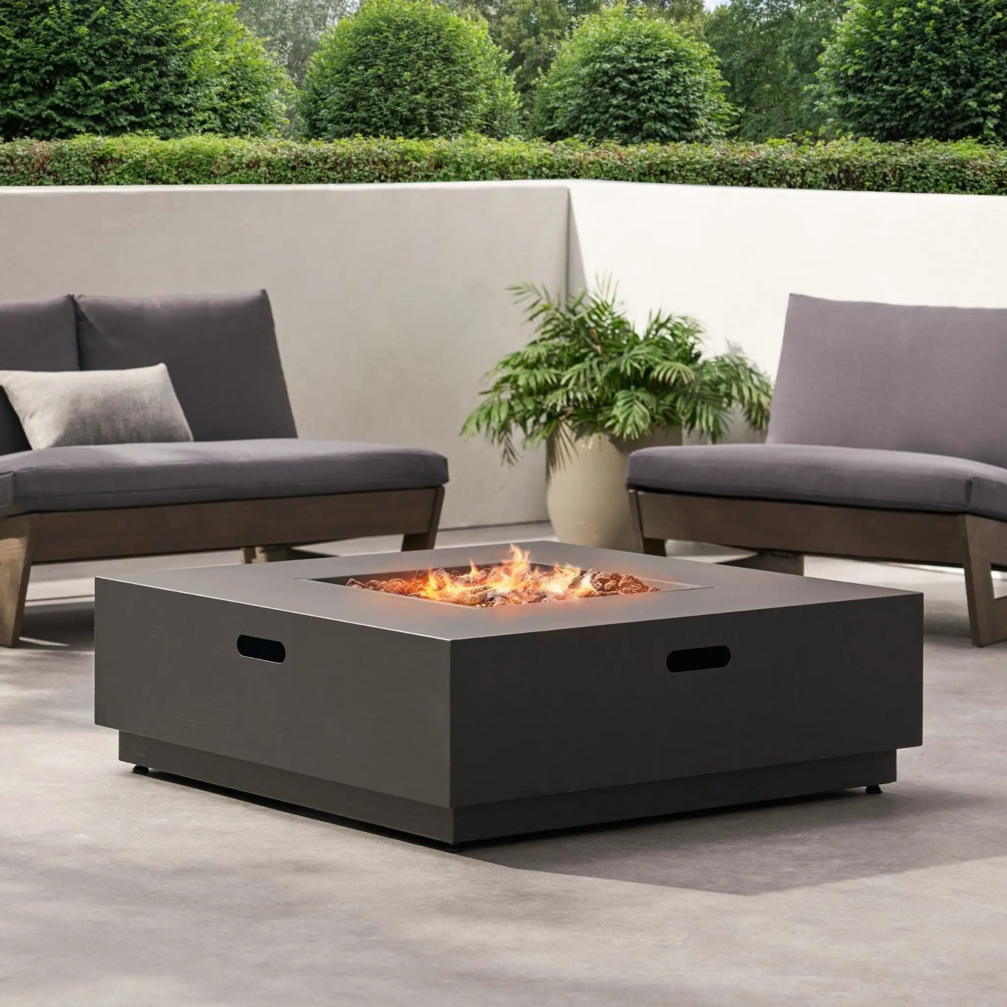 40-Inch 50K BTU Modern Outdoor Square Iron Backyard Patio Fire Pit (SAK31635) by SAKSBY WHOLESALE