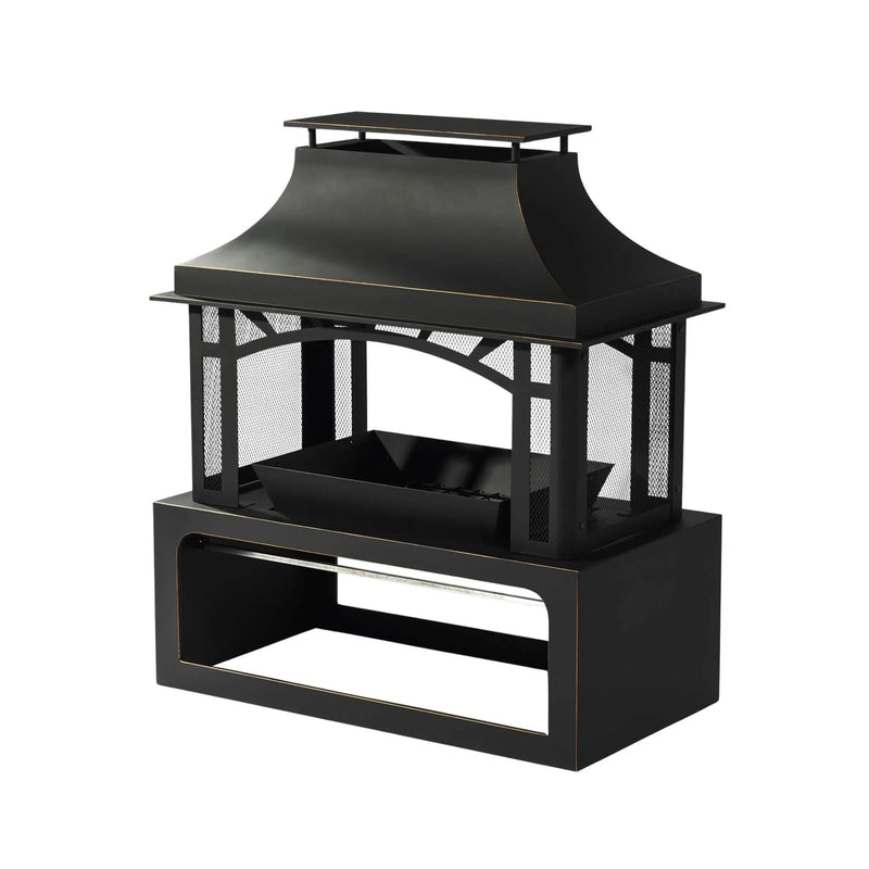40-Inch Outdoor Steel Wood-Burning Backyard Fireplace Fire Pit (SAK45758) by SAKSBY WHOLESALE