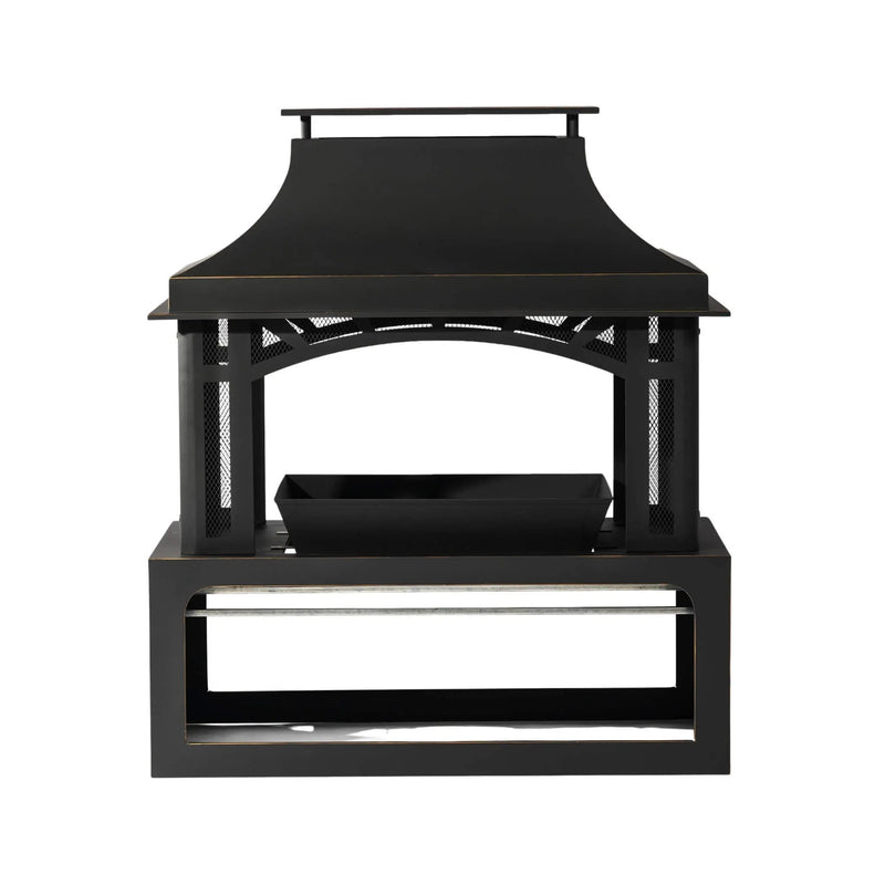 40-Inch Outdoor Steel Wood-Burning Backyard Fireplace Fire Pit (SAK45758) by SAKSBY WHOLESALE