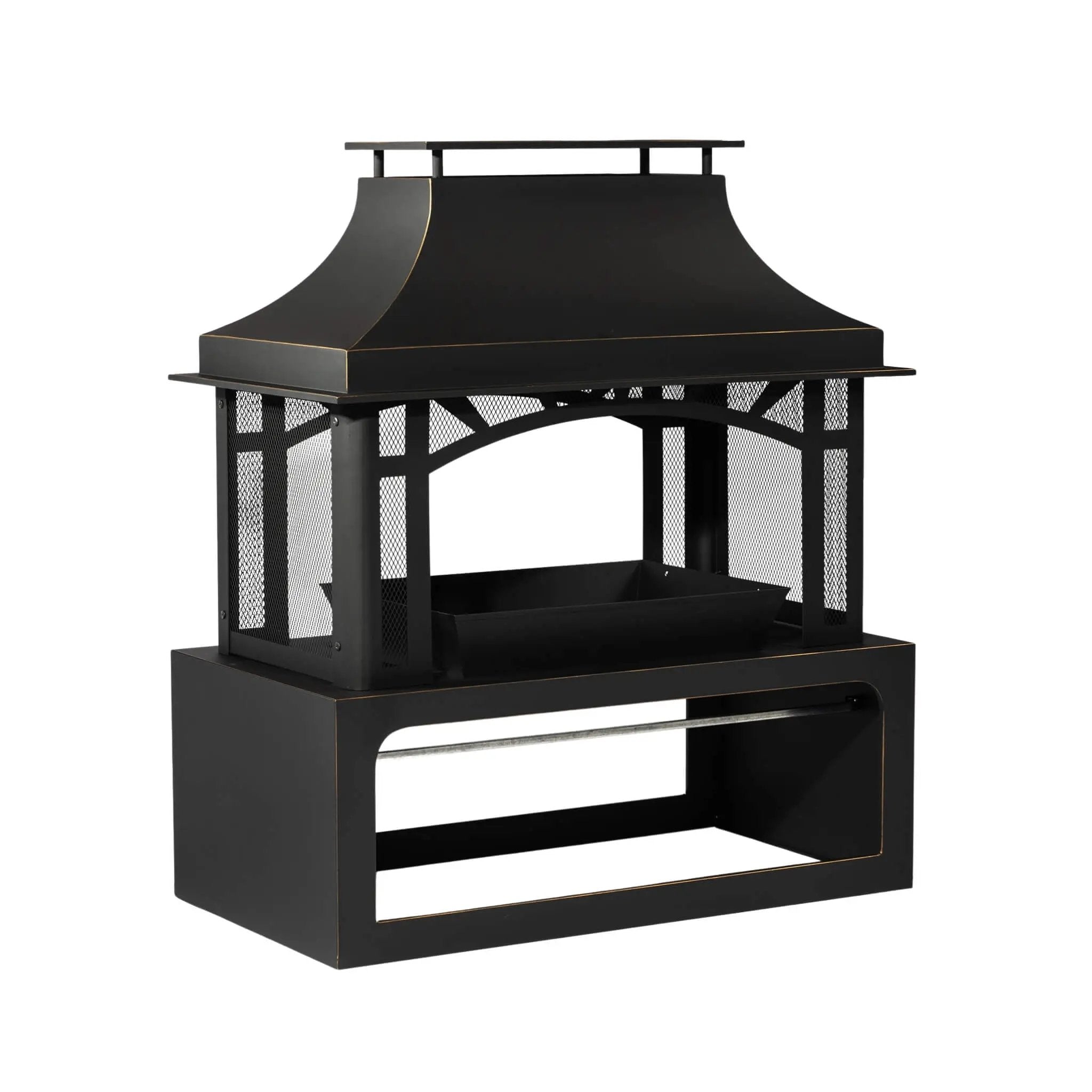 40-Inch Outdoor Steel Wood-Burning Backyard Fireplace Fire Pit (SAK45758) by SAKSBY WHOLESALE
