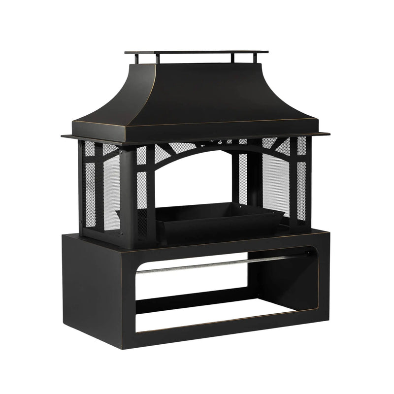 40-Inch Outdoor Steel Wood-Burning Backyard Fireplace Fire Pit (SAK45758) by SAKSBY WHOLESALE