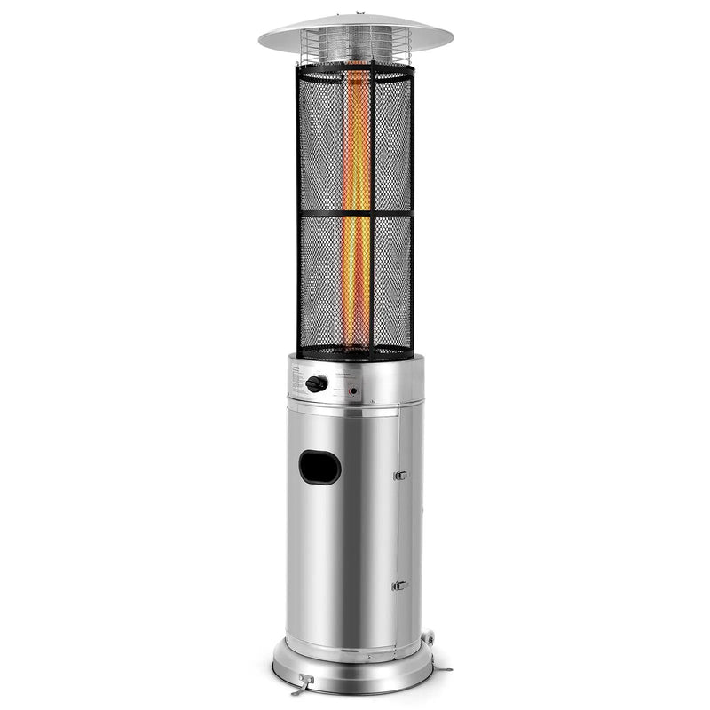 40000 BTU Stainless Steel Round Glass Tube Patio Heaters by DirectDeals