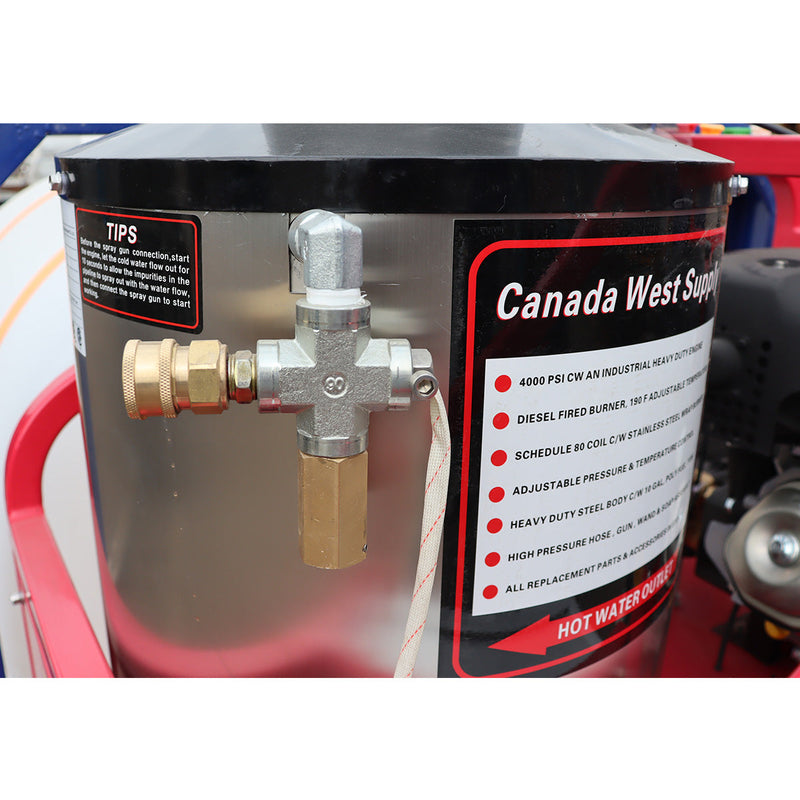 Industrial 4000 PSI Hot Water Pressure Washer with 436 Gal Water Tank by Chery Industrial