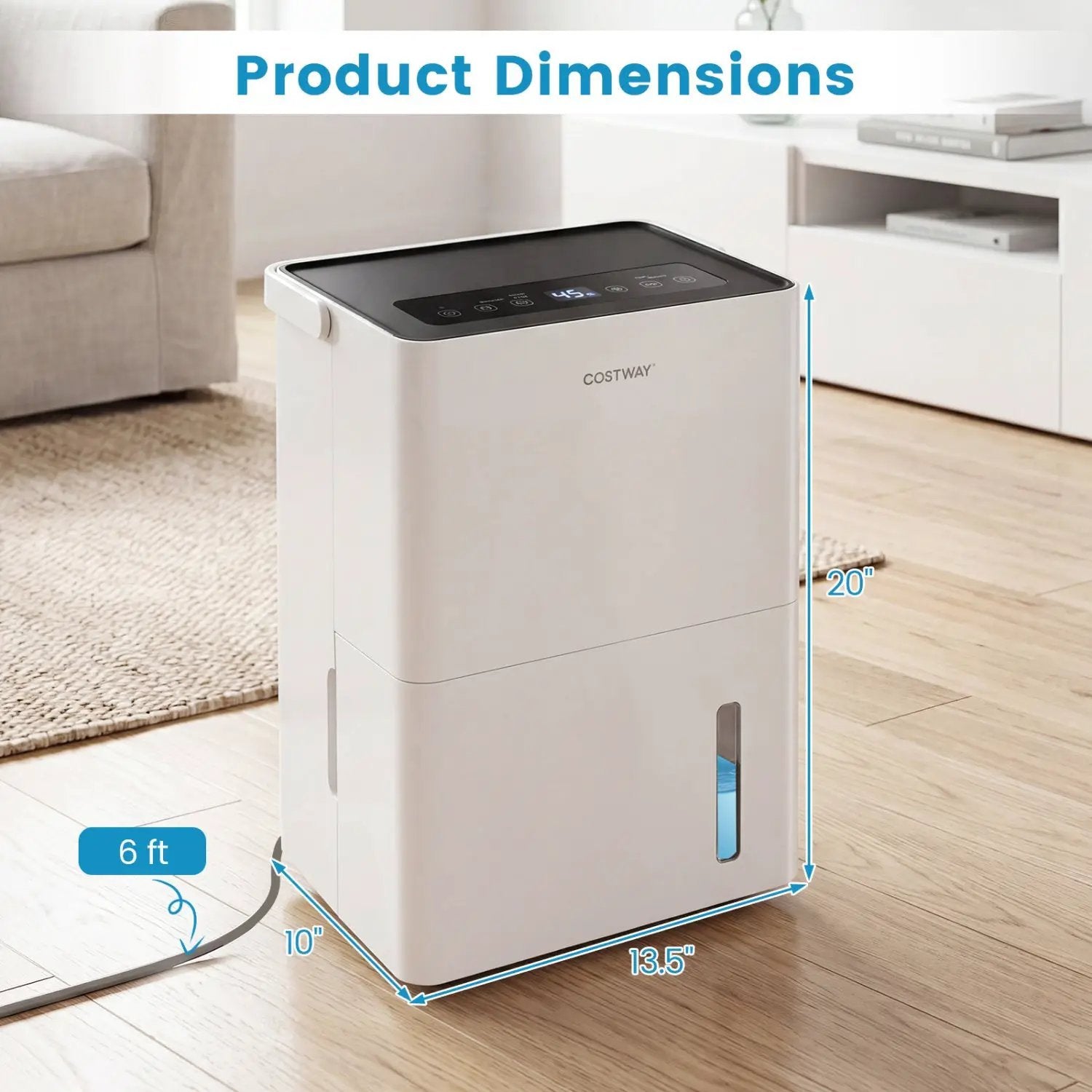 80 Pint Dehumidifier with Drain Hose & Smart Control by DirectDeals