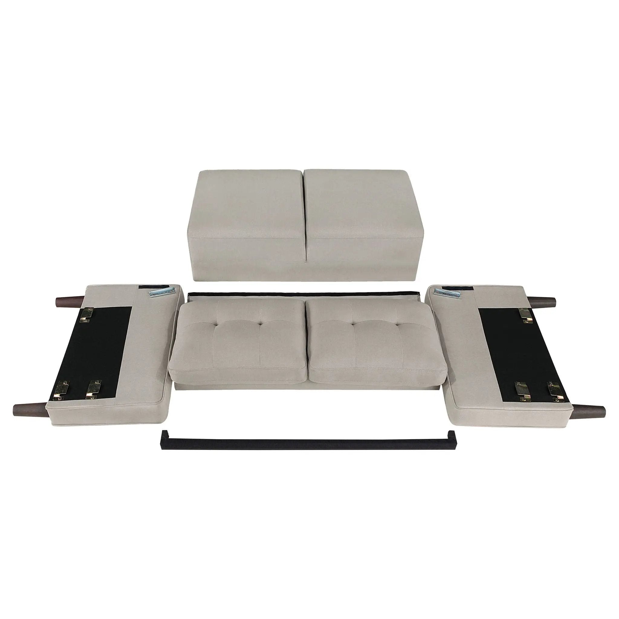 Harvey - 2 Piece Upholstered Tufted Sofa Set - Beige