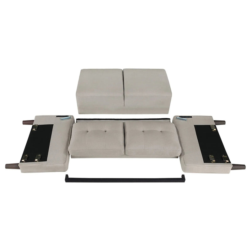 Harvey - 2 Piece Upholstered Tufted Sofa Set - Beige