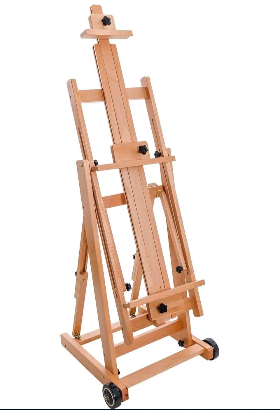 Open Box U.S. Art Supply Mastel Multi-Function Studio Artist Wooden Floor Easel - Large Adjustable H-Frame, Tilts Flat, Mast Adjusts to 97" High - Stu by Selzalot