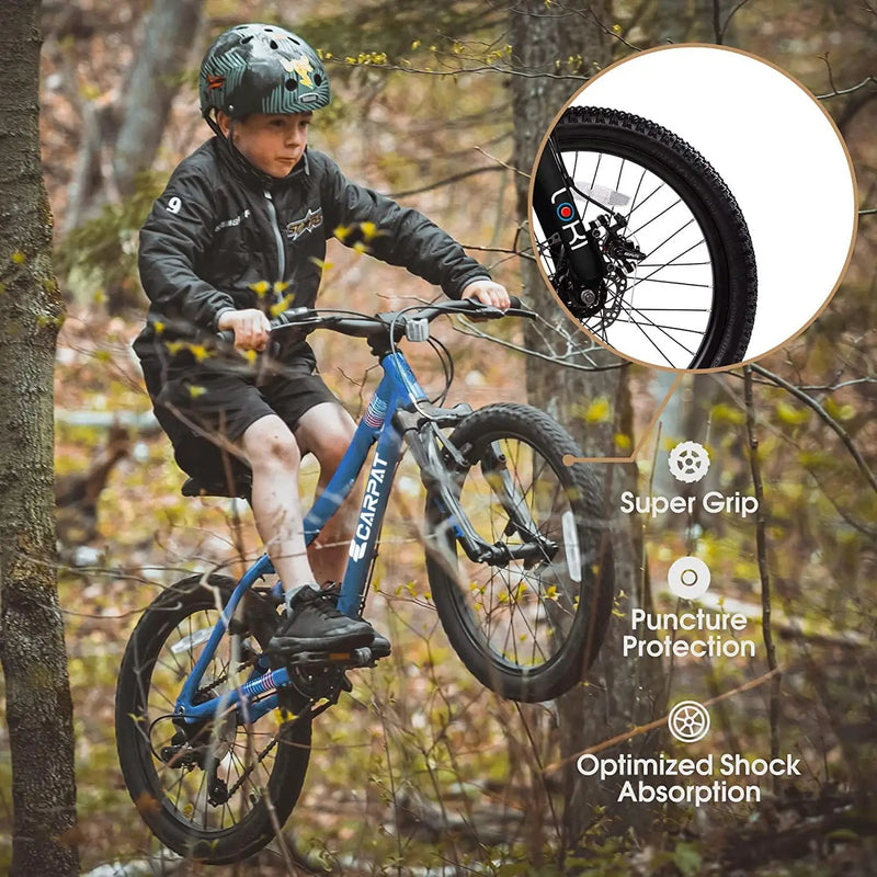S20101 20" Kids' Bike, Boys Girls Mountain Bike Ages 8-12, 7 Speed Teenager Children Kids' Bicycles, Front Suspension Disc Brake Rear V-Brake, High Steel Frame by HouseOfZazla