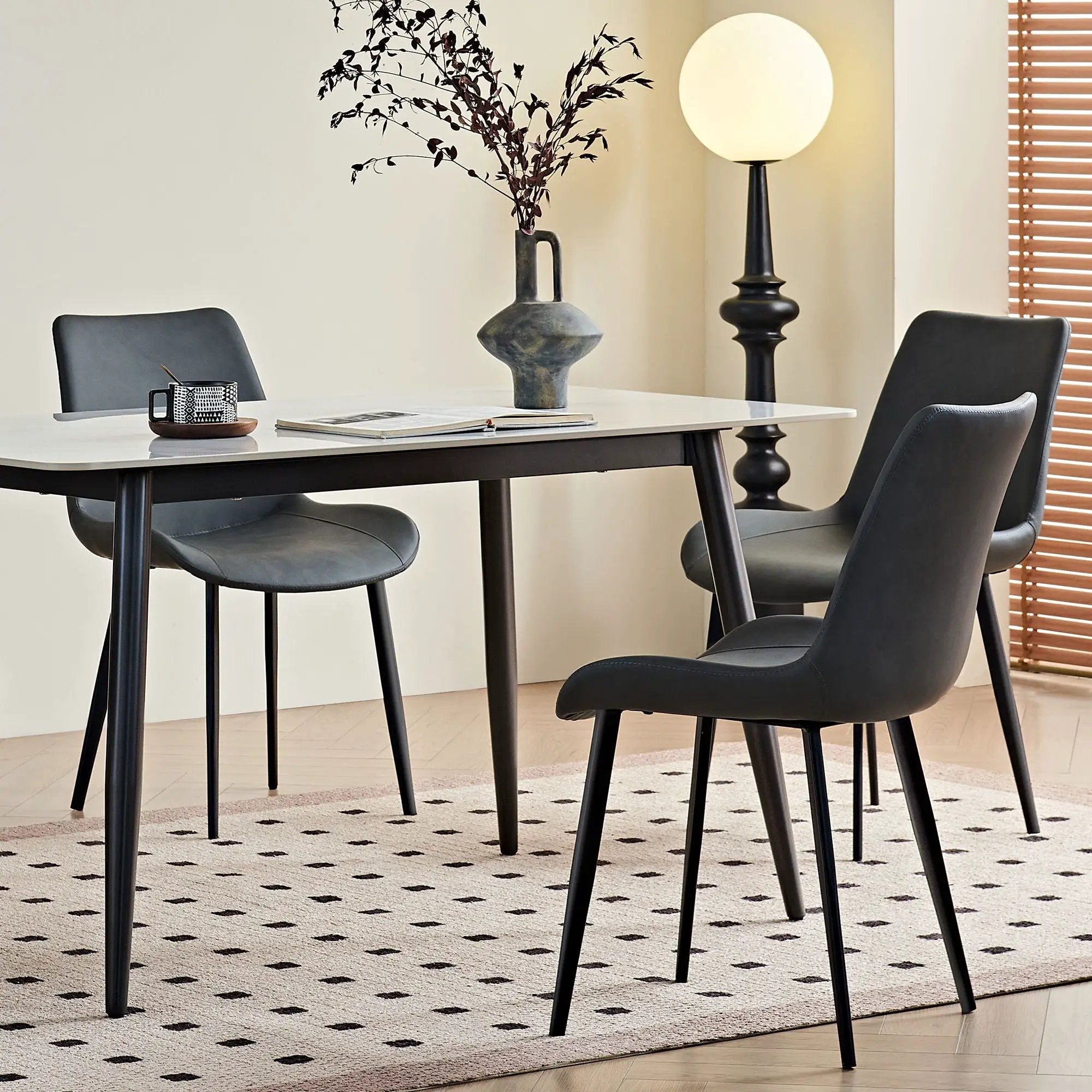 Dining Table Set, Chairs (Set of 2) - Gray by Unique Piece Furniture