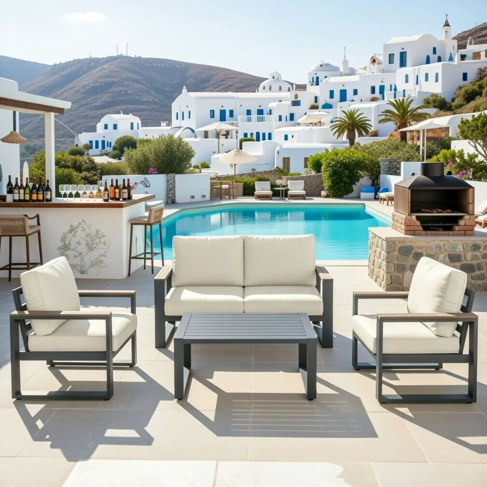 Modern Outdoor Sofa Set With Coffee Table by HouseOfZazla