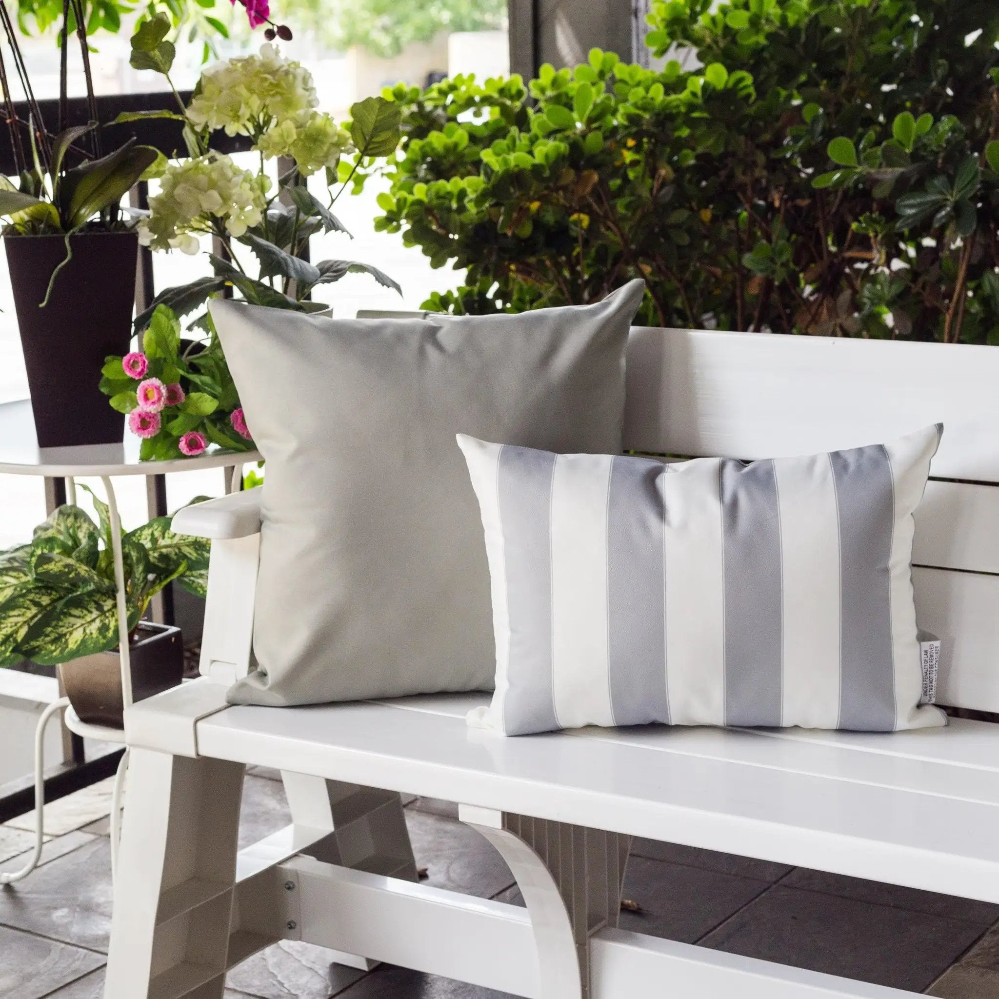 Horizon Stripe Pillow 14" x 20" - Outdoor & Indoor Set of 2 by HouseOfZazla