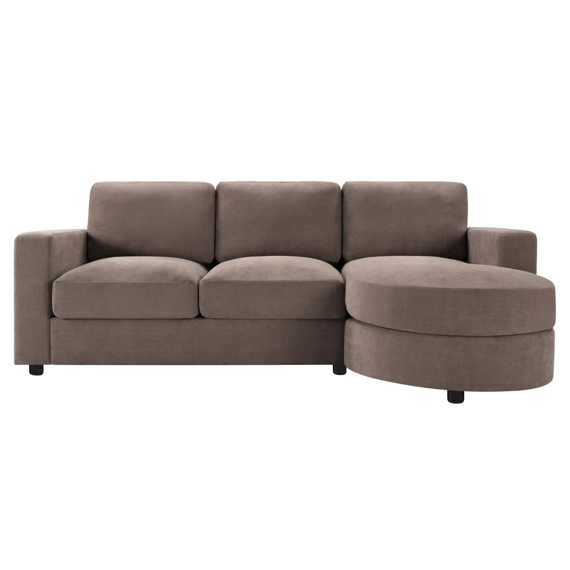 Modern L-Shaped Sectional Sofa With Curved Chaise, USB Ports, And Side Storage Pockets by Unique Piece Furniture