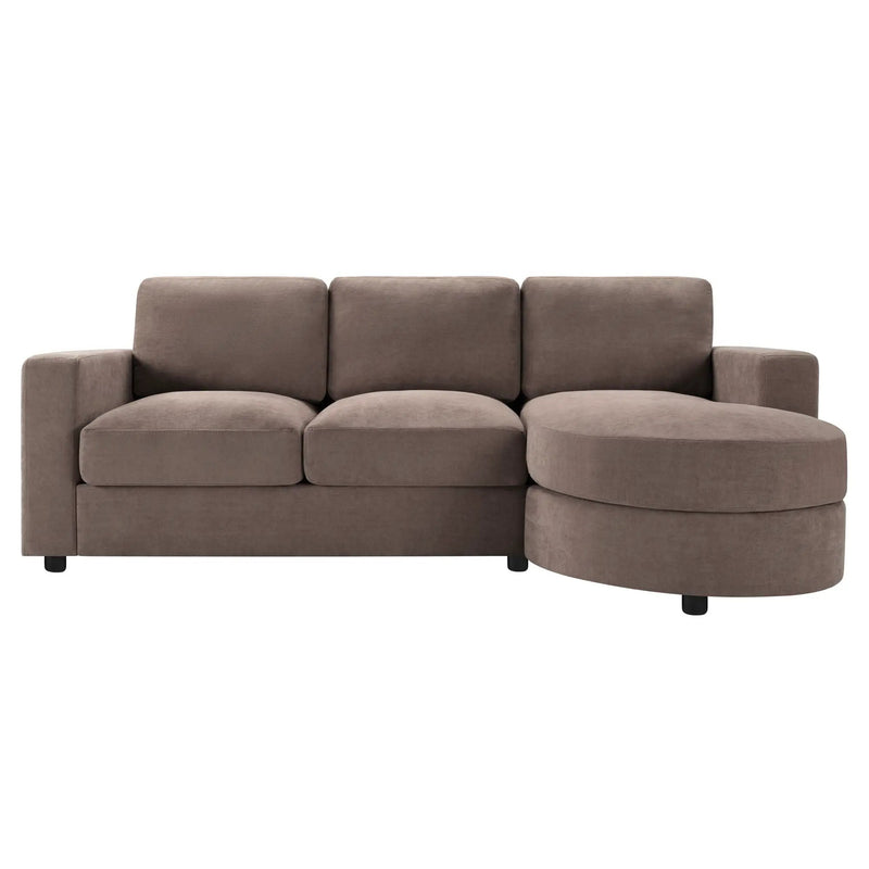 Modern L-Shaped Sectional Sofa With Curved Chaise, USB Ports, And Side Storage Pockets by Unique Piece Furniture