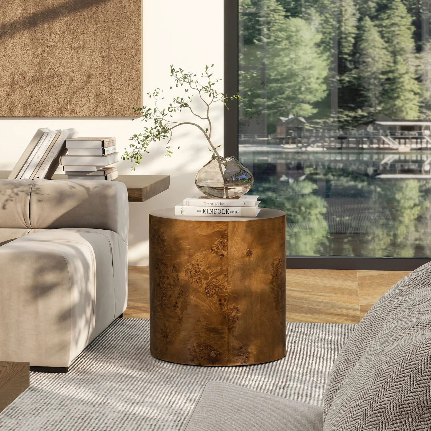 Nebula - Accent Oval Pillar Side Table by HouseOfZazla