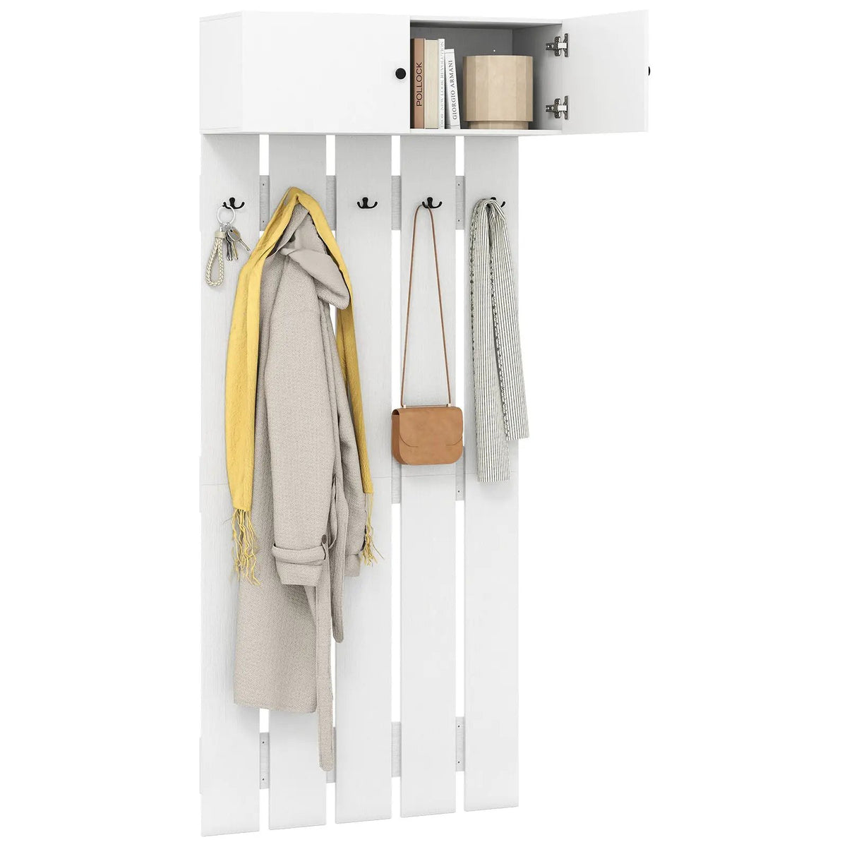 Entryway Wall Coat Rack Wall Mounted Coat Clothes Rack, photo 9 of 16
