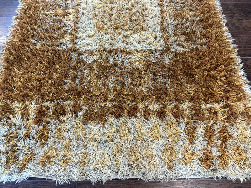 Vintage Rya Shag Rug 5.5 x 7.7 by Jewel Rugs