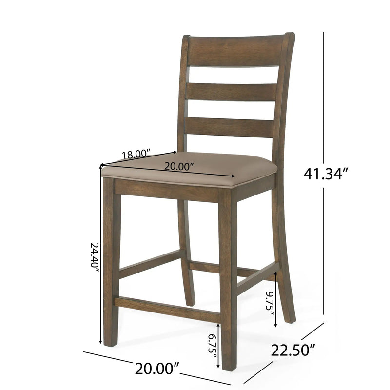 Farmhouse Upholstered Wood Counter Stools by HouseOfZazla