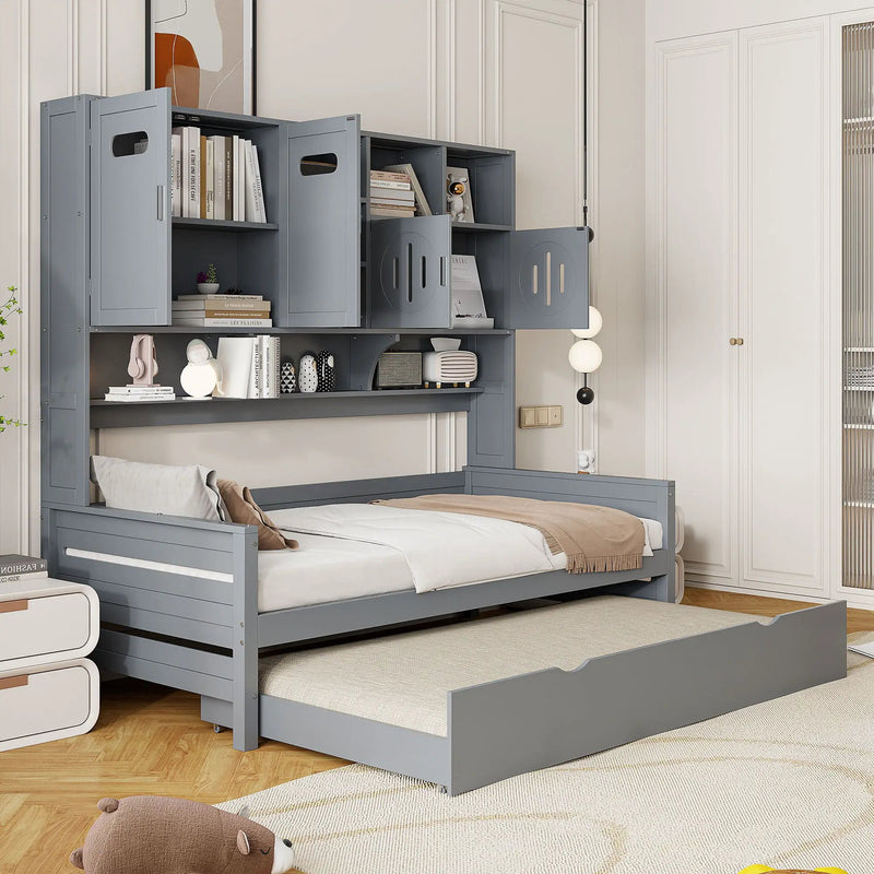 Daybed With All-In-One Cabinet And Shelf by HouseOfZazla