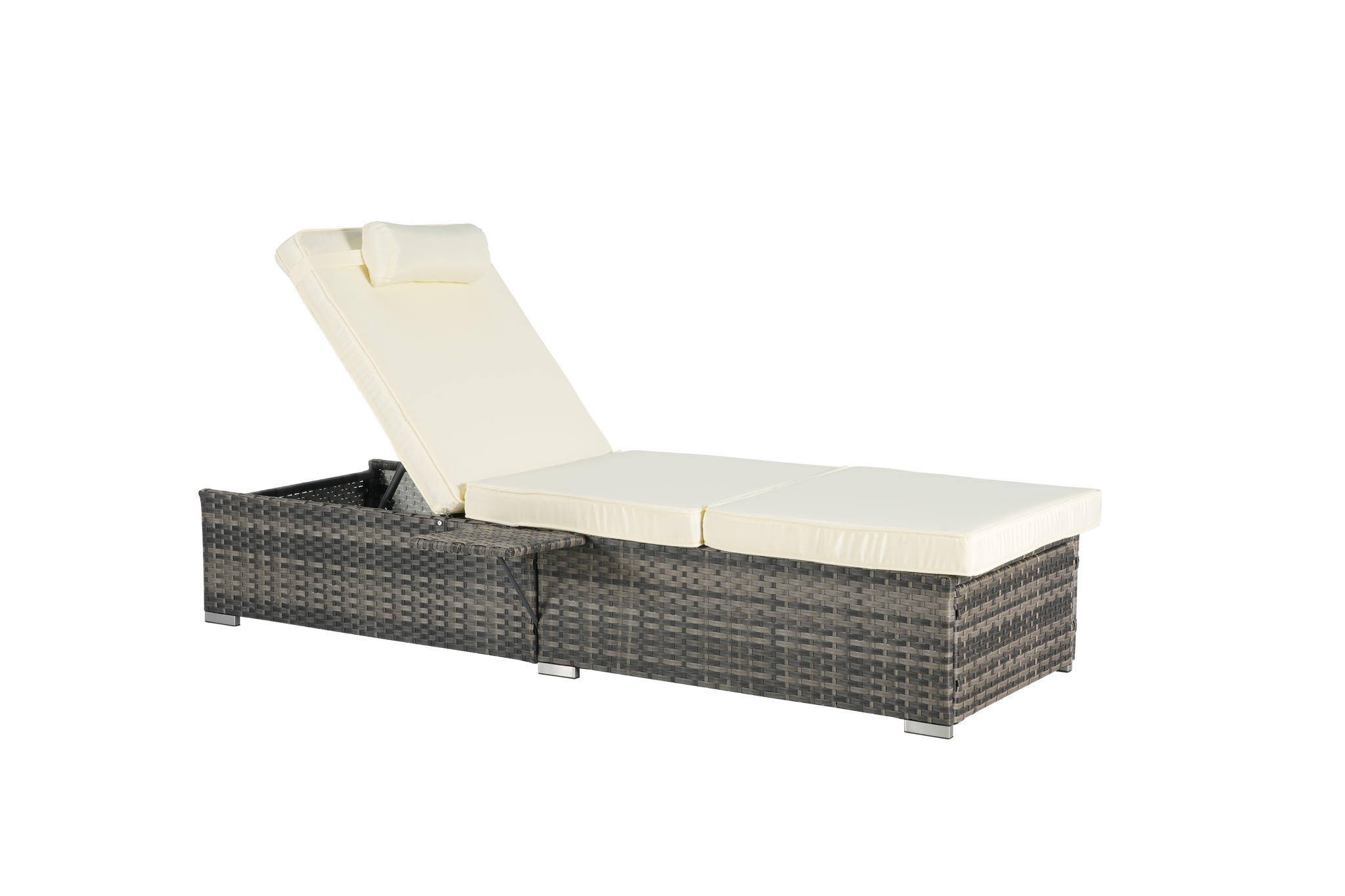 Outdoor Chaise Lounge Chair Set of 2 with Storage and Cushions by HouseOfZazla