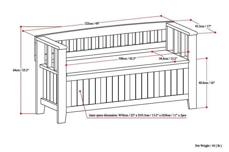 Acadian - Entryway Storage Bench, Handcrafted by Unique Piece Furniture
