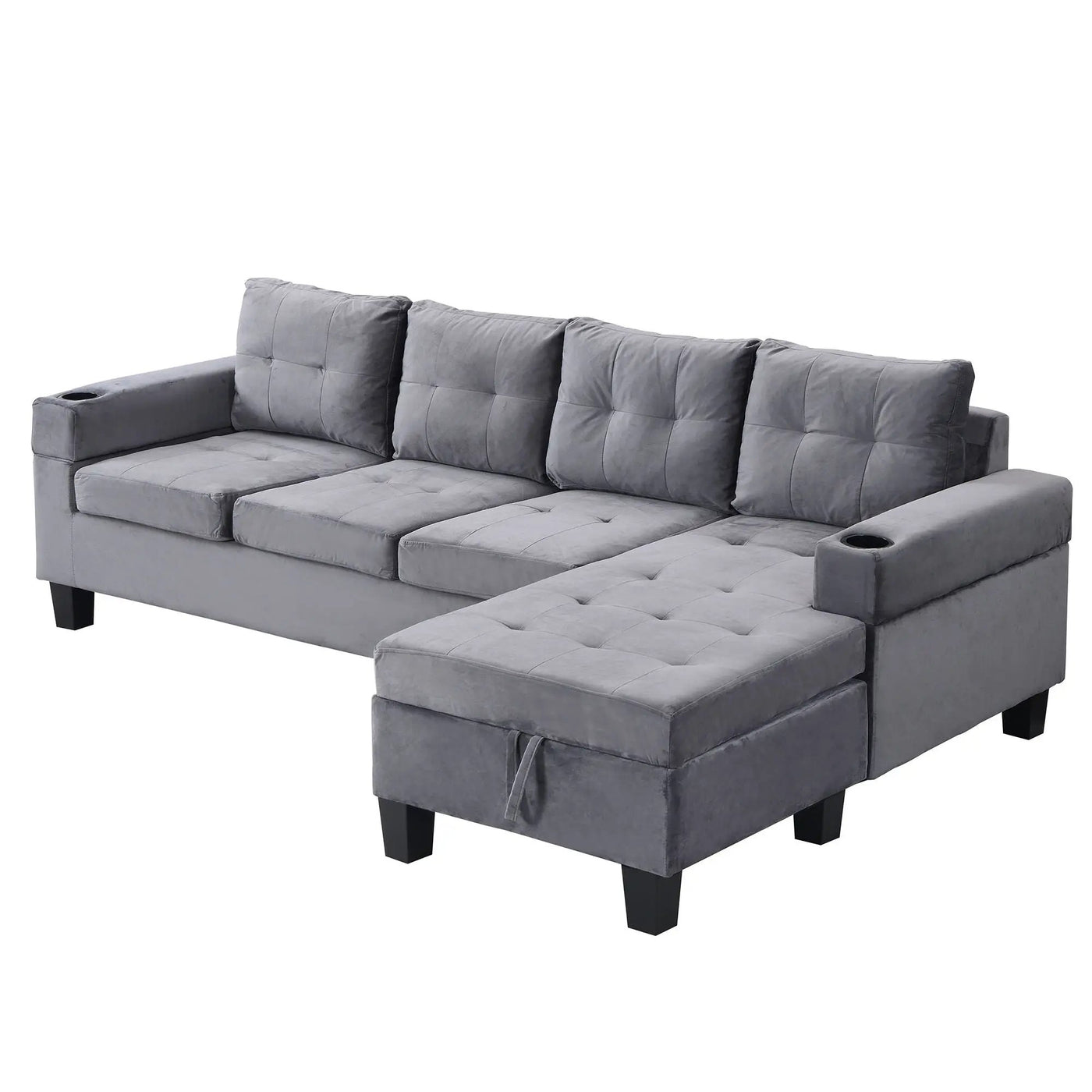 Modern Sectional Sofa Set With L Shape Chaise Lounge And Storage by HouseOfZazla