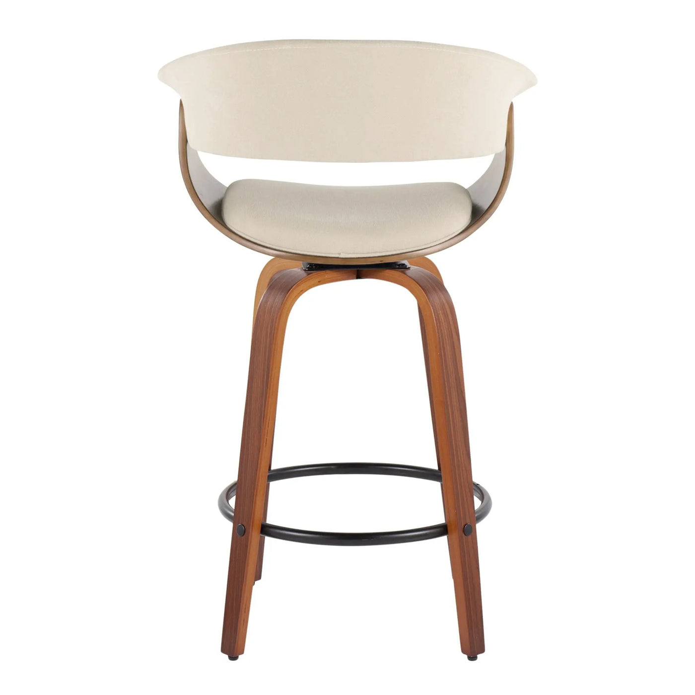 Vintage Mod - Mid Century Modern Fixed Height Counter Stool & Swivel With Round Footrest (Set of 2) by HouseOfZazla
