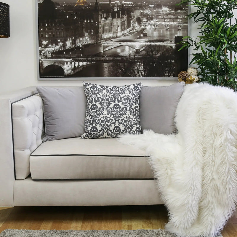 Baroque Skull Throw Pillow by HouseOfZazla