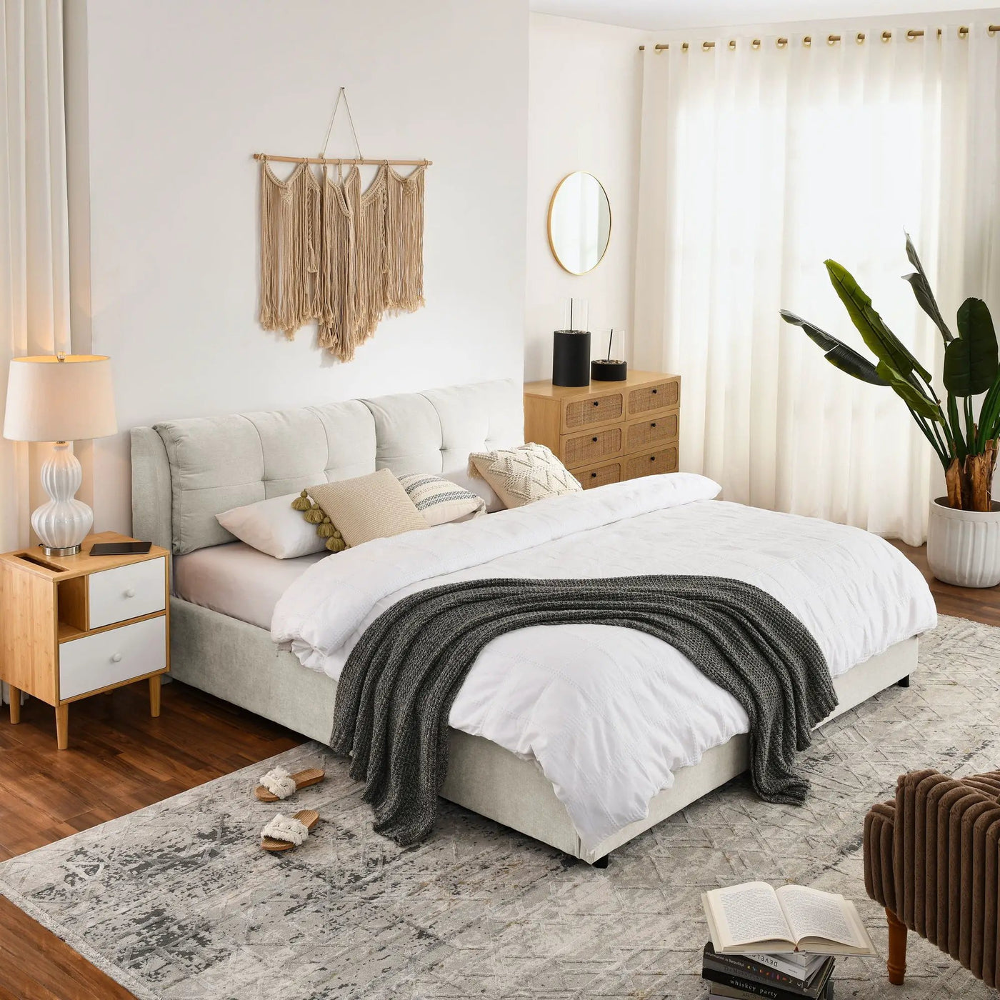 Storage Upholstered Hydraulic Platform Bed With Integrated Headboard by HouseOfZazla