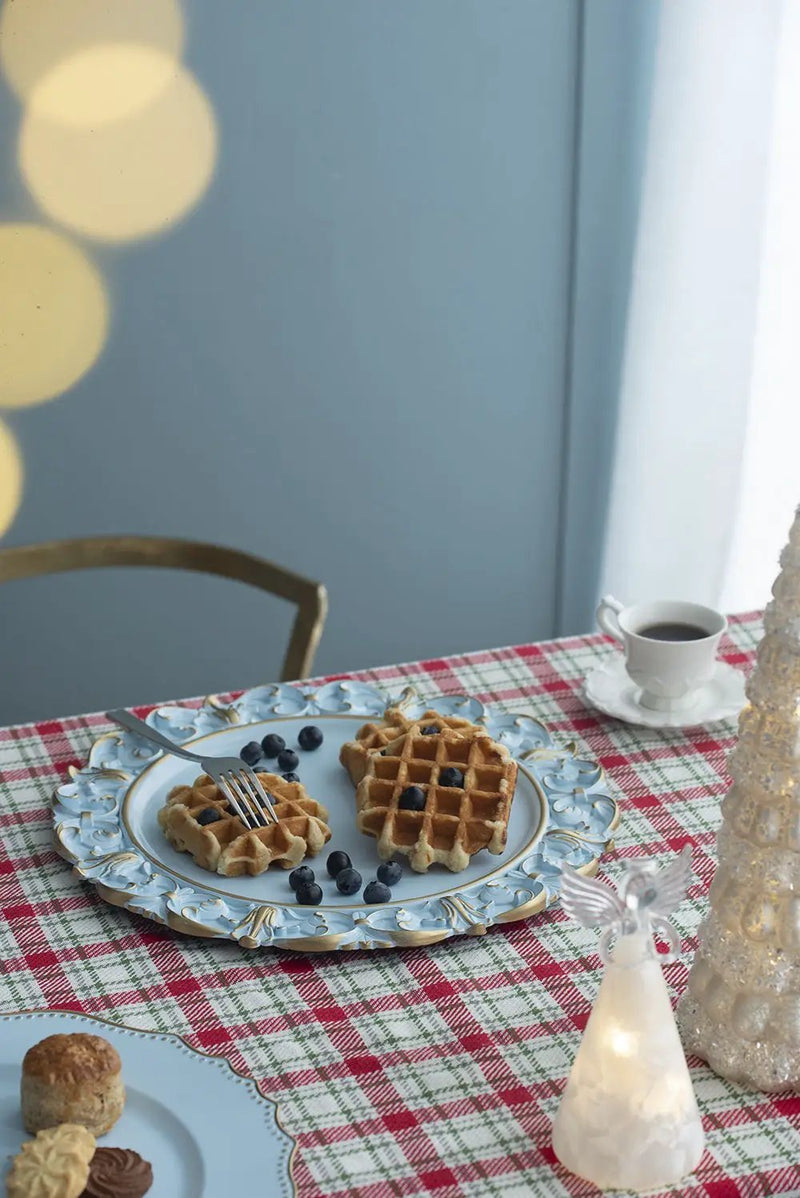 Plastic Charger Plate (Set of 6) - Blue / Gold by HouseOfZazla
