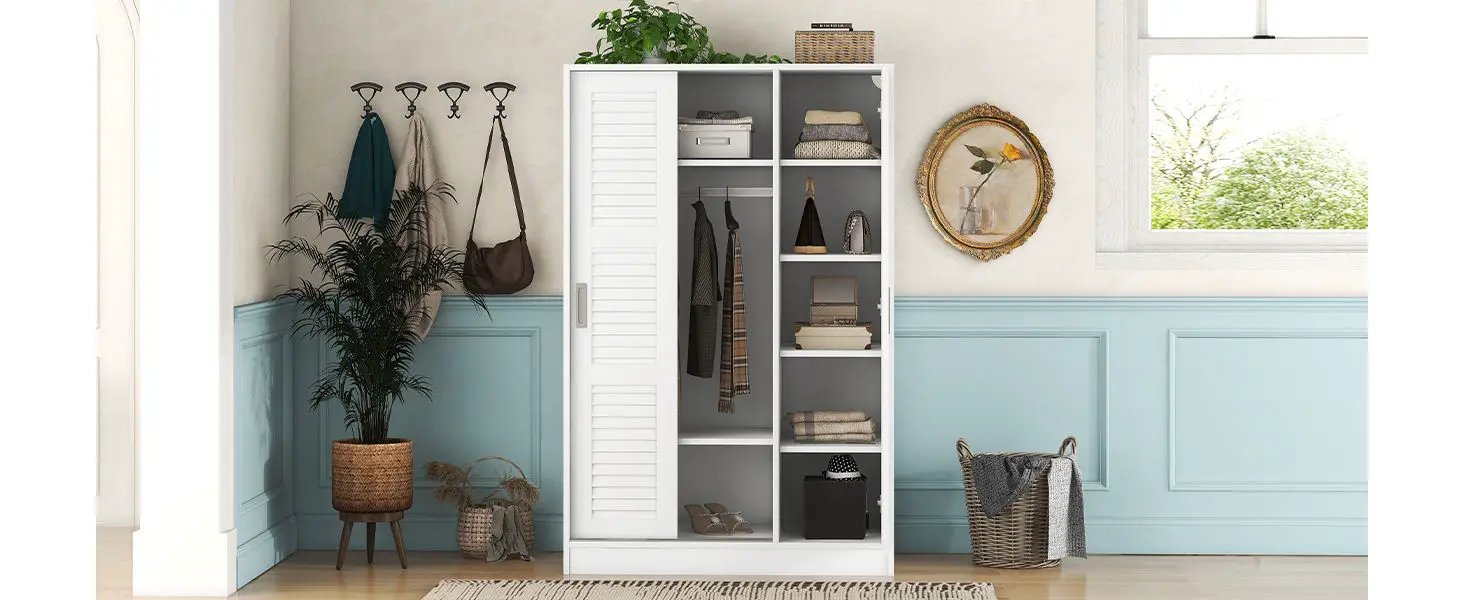 3 Door Shutter Wardrobe & Shelves