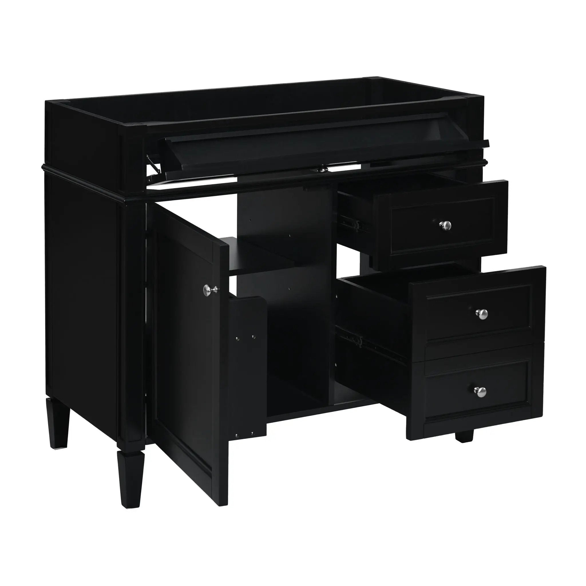 Bathroom Vanity With 2 Drawers And Tip-Out Drawer, Storage Cabinet by HouseOfZazla