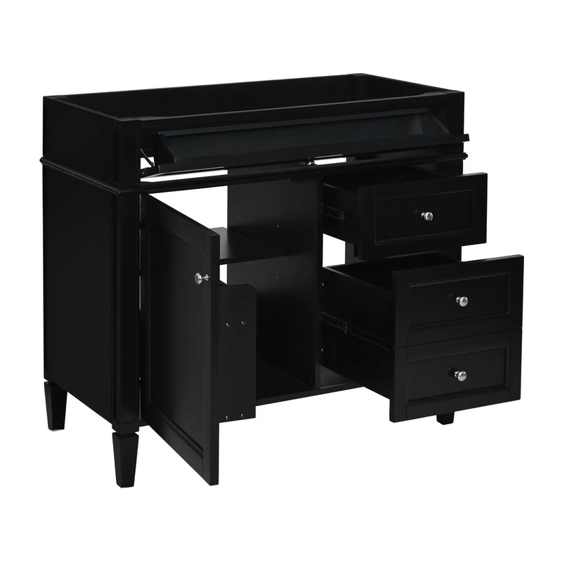 Bathroom Vanity With 2 Drawers And Tip-Out Drawer, Storage Cabinet by HouseOfZazla