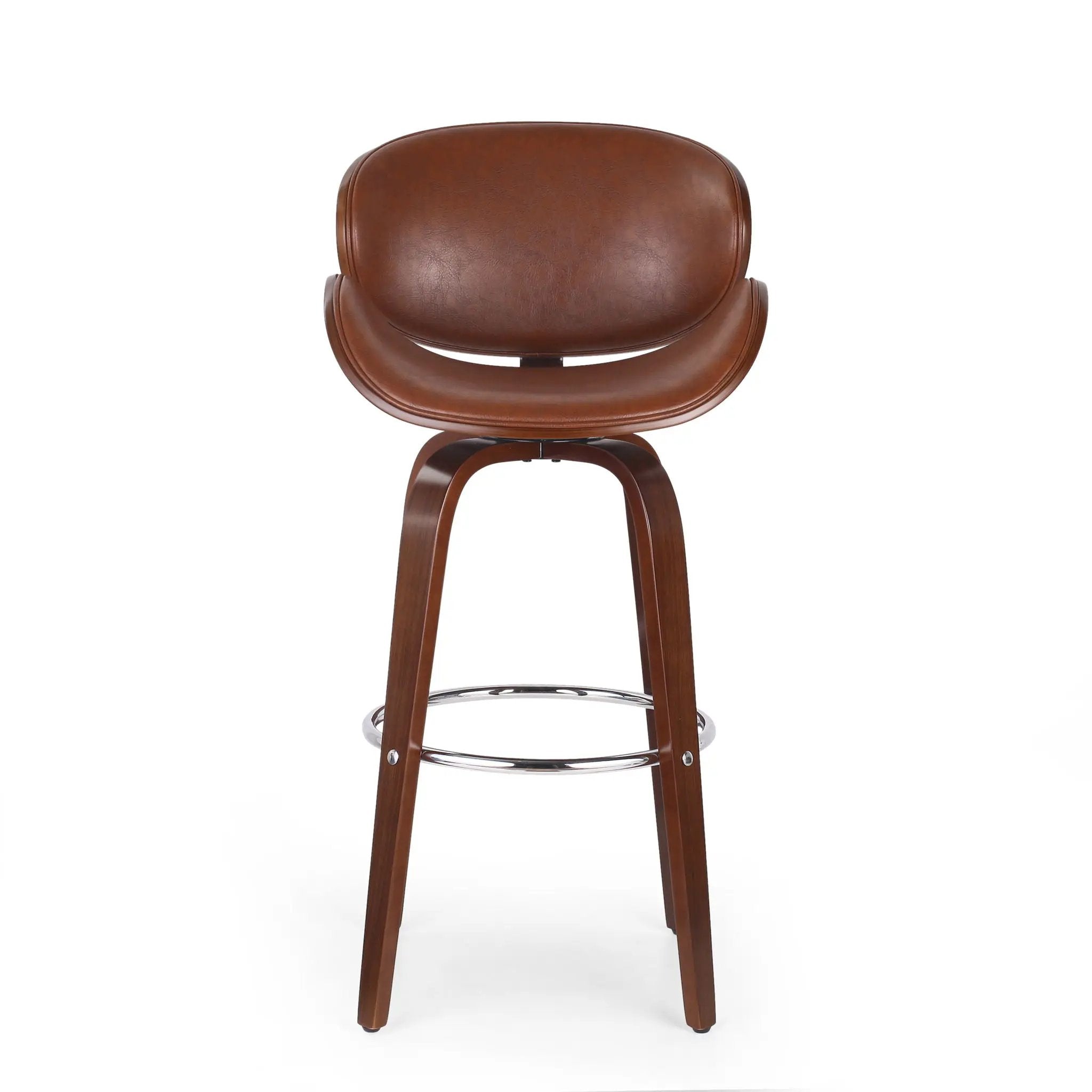 Lumos Mid Century Modern Upholstered Swivel Barstool by HouseOfZazla