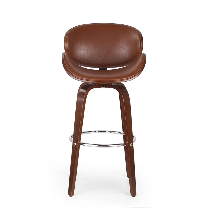 Lumos Mid Century Modern Upholstered Swivel Barstool by HouseOfZazla