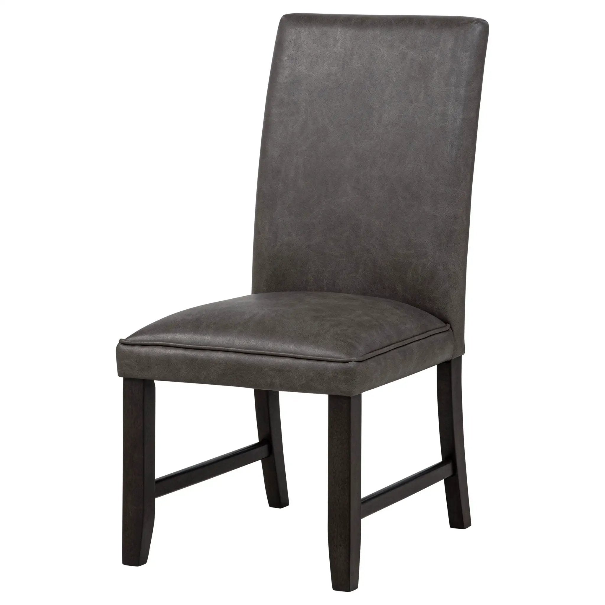 Averill Faux Leather Upholstered Dining Side Chair Dark Grey (Set of 2) by Unique Piece Furniture