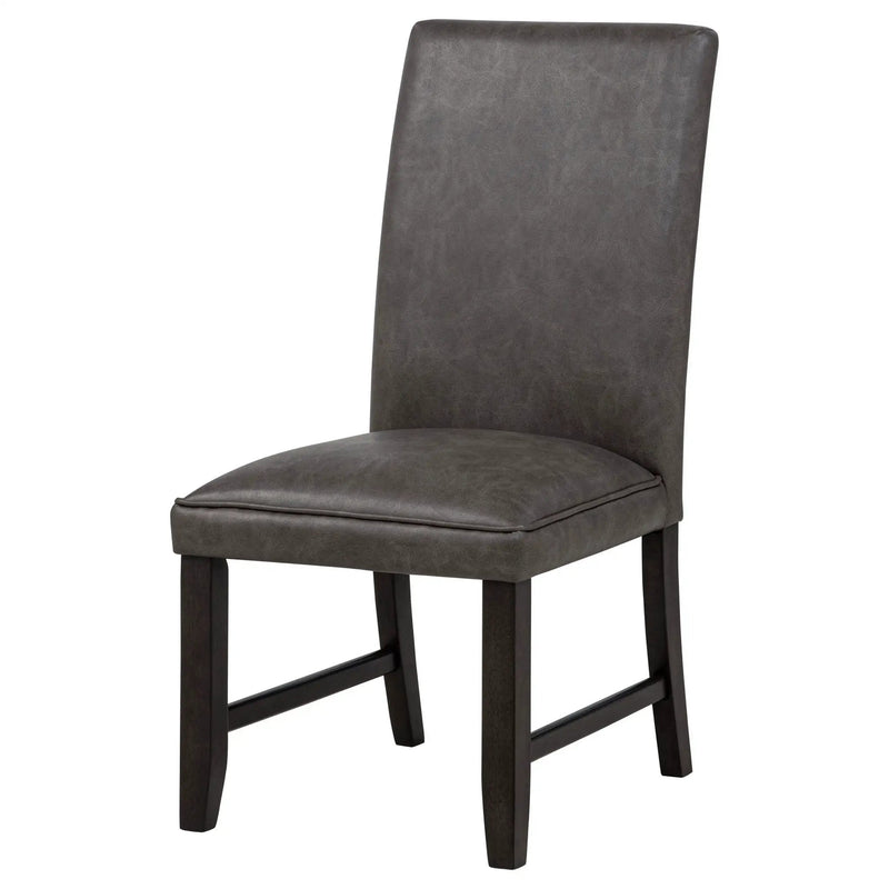 Averill Faux Leather Upholstered Dining Side Chair Dark Grey (Set of 2) by Unique Piece Furniture