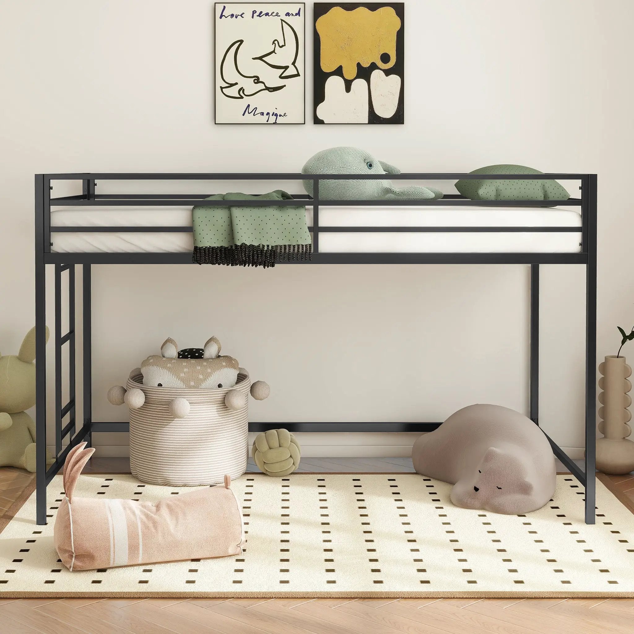 Adam - Twin Loft Bunk - Black by Unique Piece Furniture